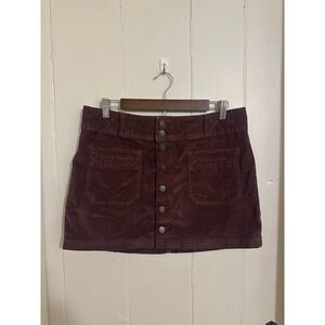 Free People Burgundy Mini Skirt